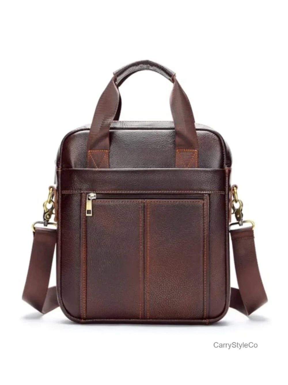 Genuine Leather Messenger Bag for Men Adjustable Crossbody Sling Shoulder